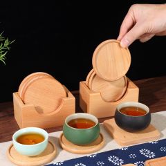 Lót Ly Gỗ Vuông Tròn Có Rãnh
