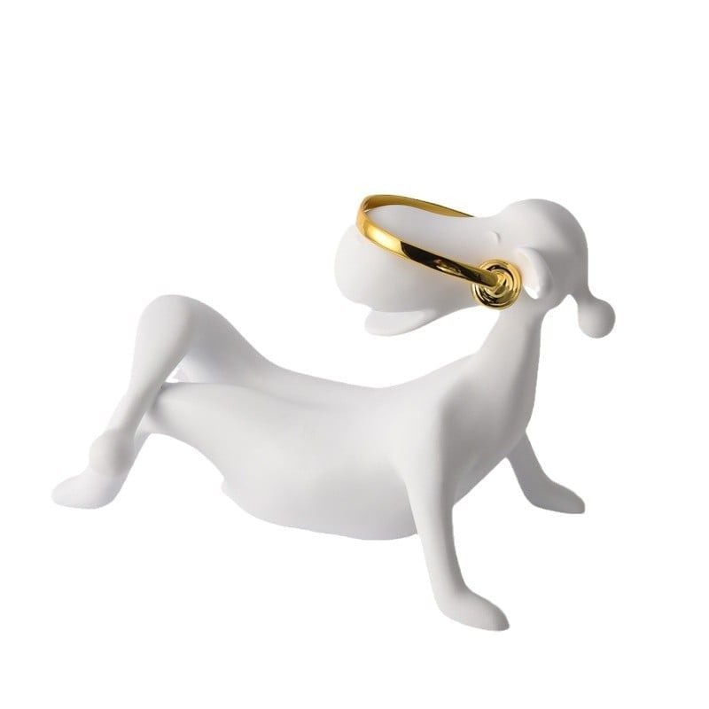 Tượng Decor Hình Bò Nằm Đeo Tai Nghe Hiện Đại