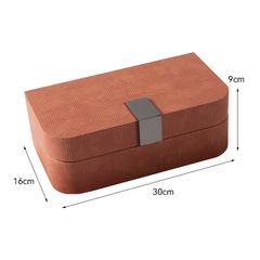 Hộp Đựng Trang Sức Minimalist Phủ Nhung Cam Đất