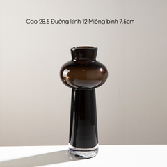 Bình Hoa Thủy Tinh Nâu Kiểu Pháp Gợn Sóng Sang Trọng