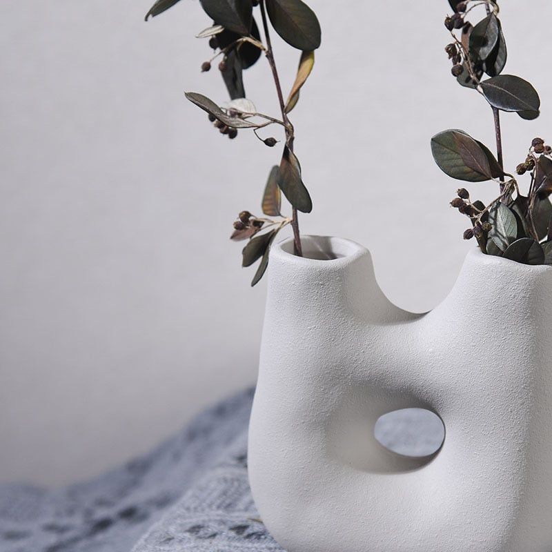 Bình Gốm Cắm Hoa Khô Scandinavian Tối Giản
