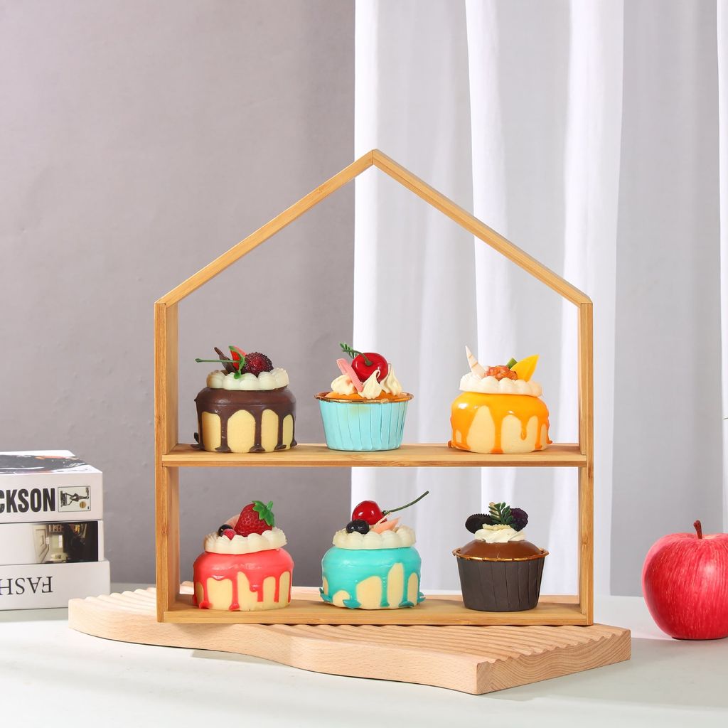 Kệ Bánh Little House Gỗ 2 Tầng Trưng Bày Bánh Tea Break