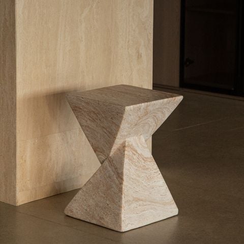Đôn Decor Đá Mài Khối Chóp Đối Đỉnh