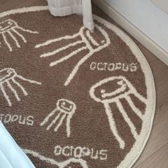 Thảm Tròn Decor Phòng Ngủ Hình Chú Bạch Tuột