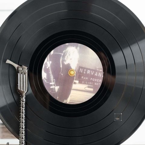 Đồ Trang Trí Đầu Đĩa Than Retro – Đế Gỗ Walnut