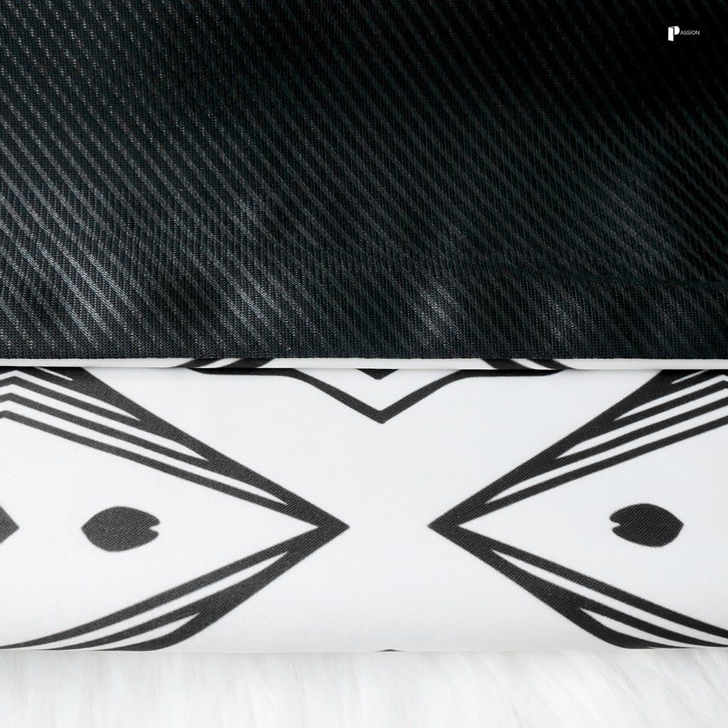 Vỏ Gối Tựa Lưng Giả Lụa Dệt Sọc Phong Cách Bohemian Trắng Đen