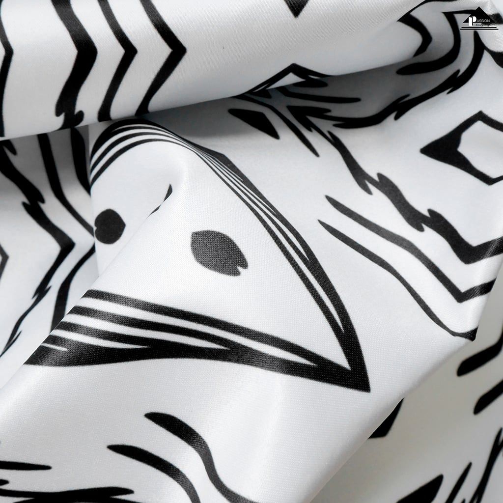 Vỏ Gối Tựa Lưng Giả Lụa Dệt Sọc Phong Cách Bohemian Trắng Đen