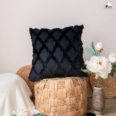 Vỏ Gối Tựa Lưng Lông Dệt Nổi Hình Học Mạng Lưới