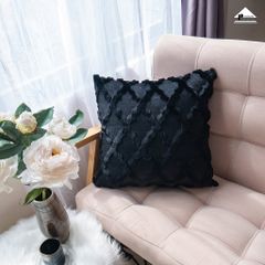 Vỏ Gối Tựa Lưng Lông Dệt Nổi Hình Học Mạng Lưới