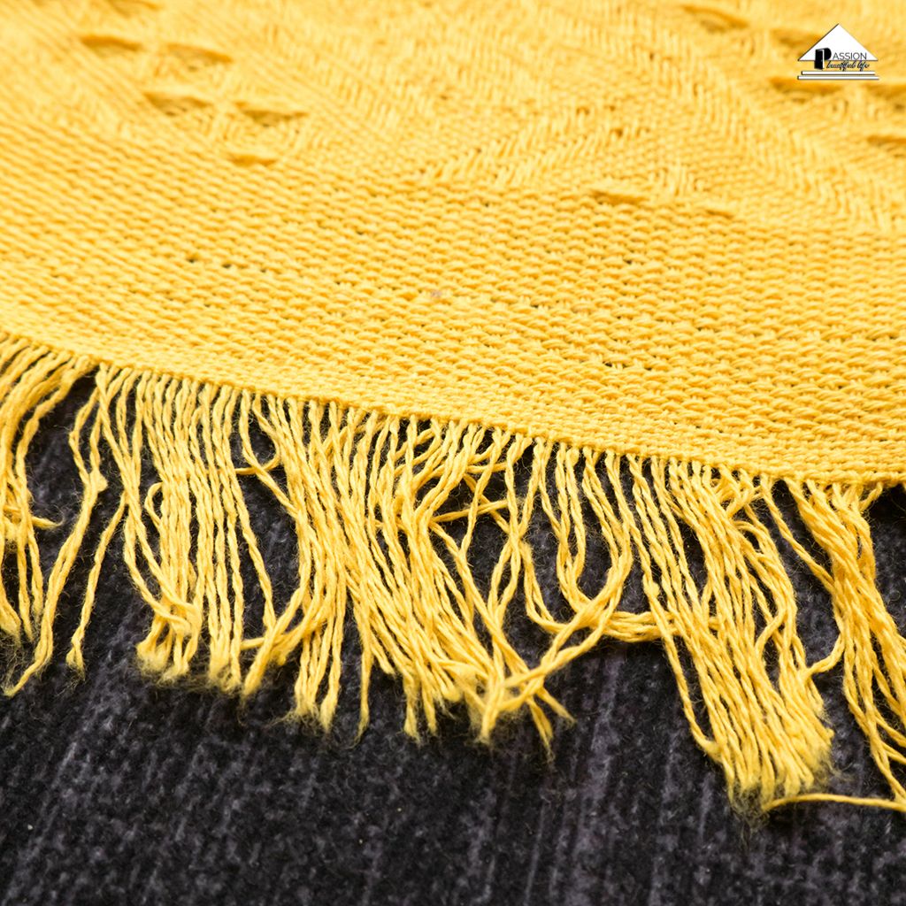 Thảm Phủ Sofa Lưới Dệt Màu Vàng Nổi Bật