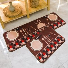 Set 2 Thảm Bếp Sợi Lưới Đan Len Đế Chống Trượt Cao Cấp