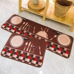 Set 2 Thảm Bếp Sợi Lưới Đan Len Đế Chống Trượt Cao Cấp