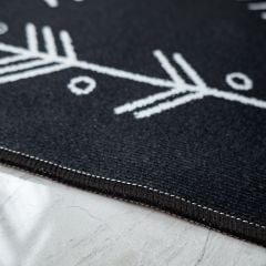 Thảm Nhung Nỉ Trải Sàn Trang Trí Phòng Khách Thổ Cẩm Trắng Đen