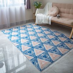 Thảm trải sàn trang trí nhung nỉ hình học phong cách hiện đại