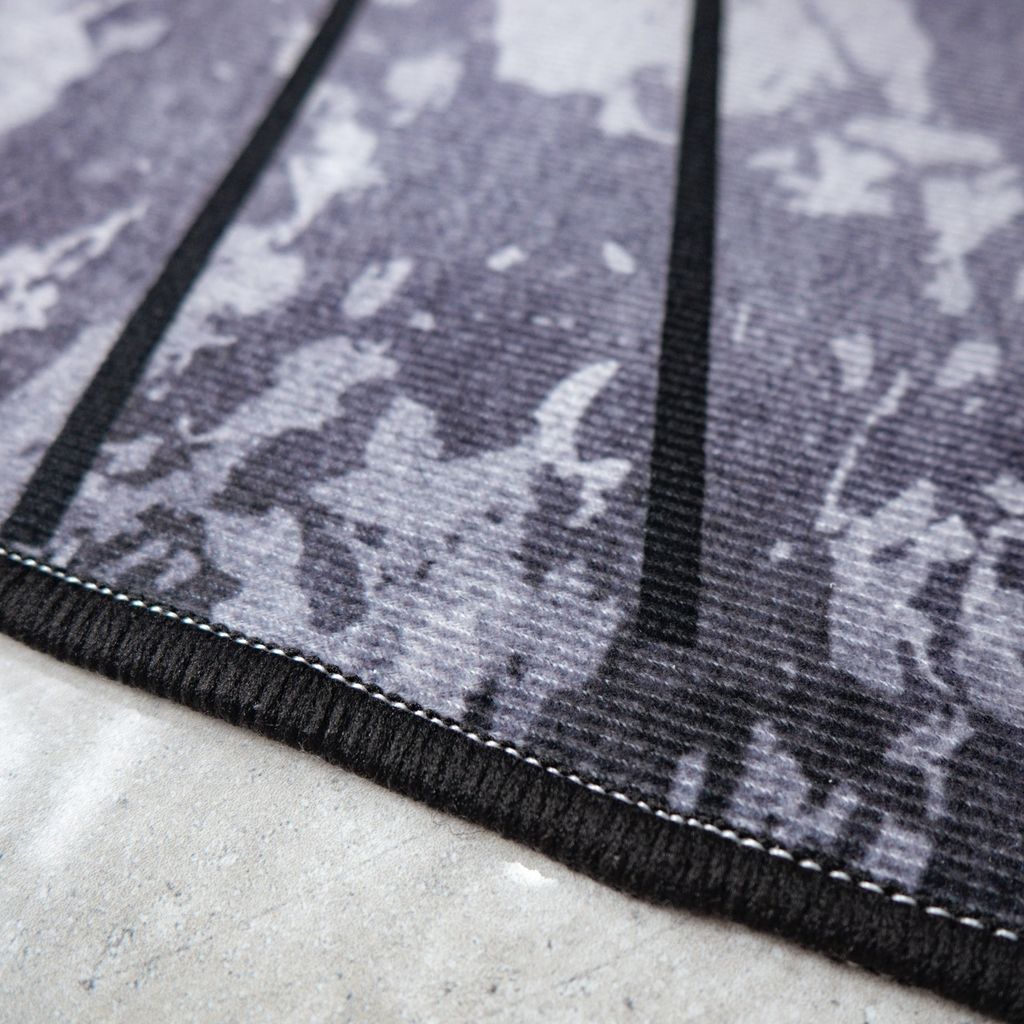 Thảm Nhung Nỉ Trải Sàn Trang Trí Phòng Khách Họa Tiết Đen Xám