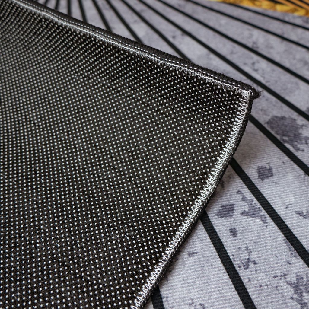 Thảm Nhung Nỉ Trải Sàn Trang Trí Phòng Khách Họa Tiết Đen Xám