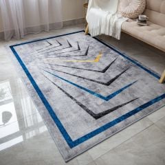 Thảm Nhung Nỉ Trải Sàn Trang Trí Phòng Khách Họa Tiết Đen Xám