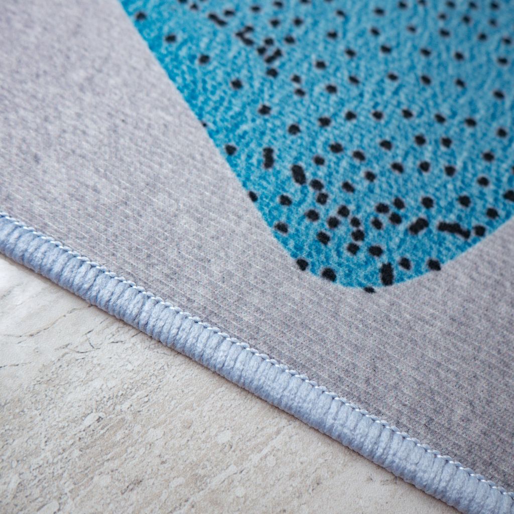 Thảm Nhung Trang Trí Phòng Họa Tiết Cá Xanh Pinellia