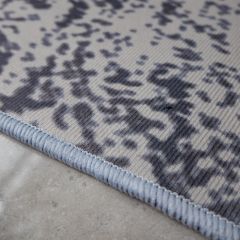 Thảm Nhung Nỉ Trừu Tượng Đen Loang Màu