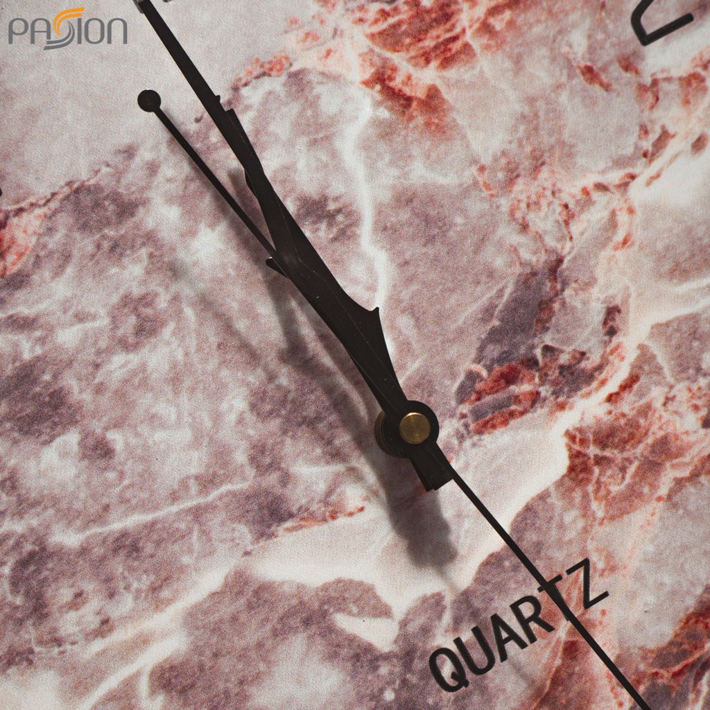 Đồng hồ treo tường phong cách đá cẩm thạch viền kim loại