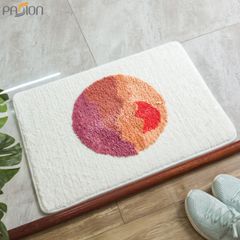 Thảm Lau Chân Lông Cừu Họa Tiết Tranh Trừu Tượng Siêu Thấm