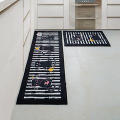 Thảm Bếp Set 2 Chiếc Hình Chữ L Họa Tiết Chú Chó Đáng Yêu