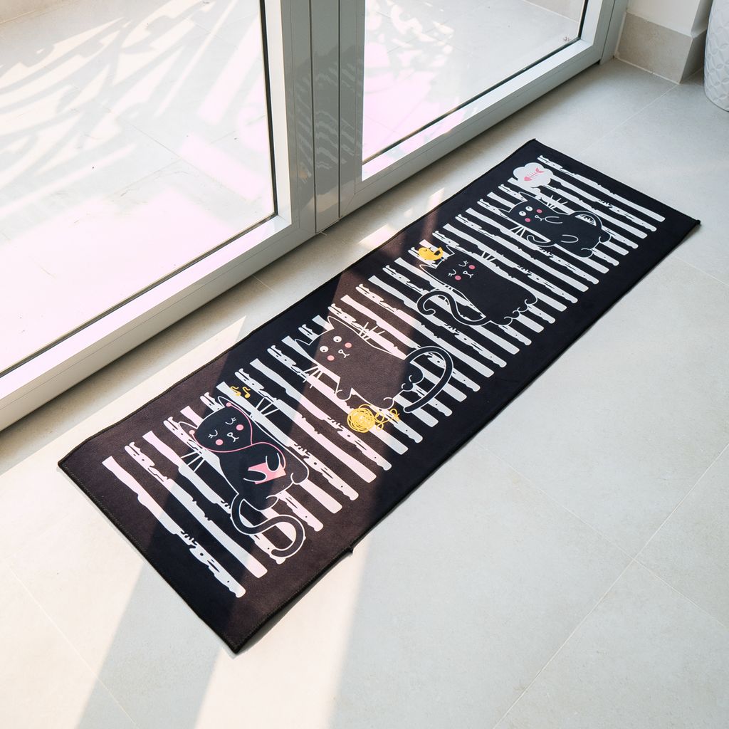 Thảm Bếp Set 2 Chiếc Hình Chữ L Họa Tiết Chú Chó Đáng Yêu