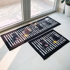 Thảm Bếp Set 2 Chiếc Hình Chữ L Họa Tiết Chú Chó Đáng Yêu