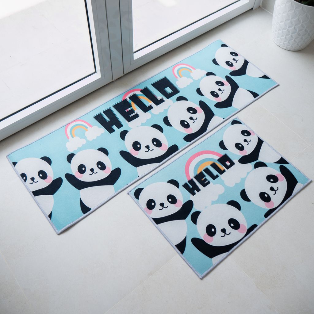 Thảm Bếp Họa Tiết Dễ Thương Phong Cách Xám Rustic