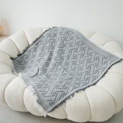 Chăn thảm phủ ghế sofa phối hợp làm thảm trải sàn dệt kim màu xám