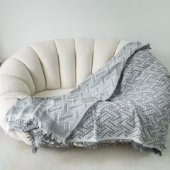 Chăn thảm phủ ghế sofa phối hợp làm thảm trải sàn dệt kim màu xám