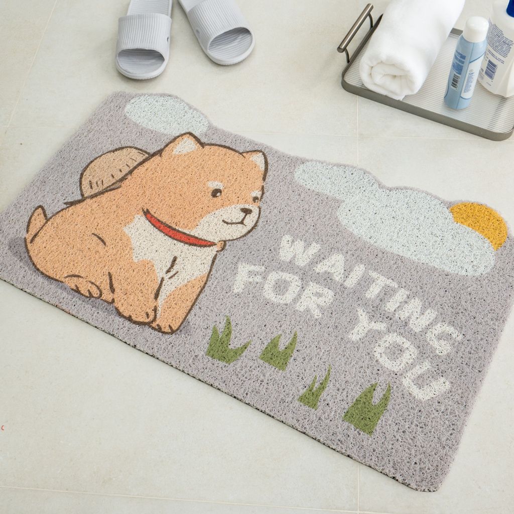 Thảm Đan Rối Trang Trí Cửa Ra Vào Hình Chú Chó Ngoan