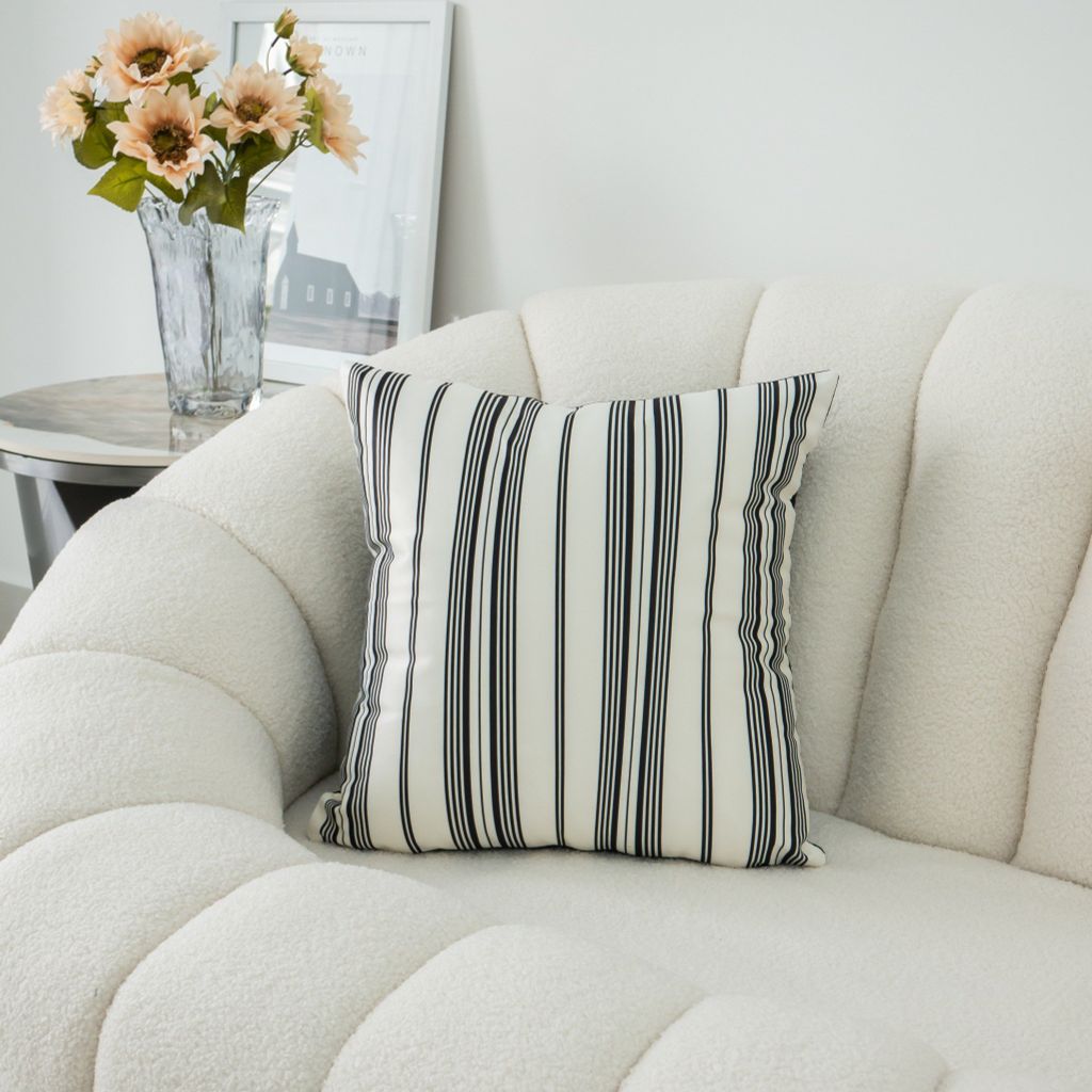 Vỏ Gối Tựa Lưng Sofa Hoa Lụa Sọc Vàng Sang Trọng Chất Êm Ái