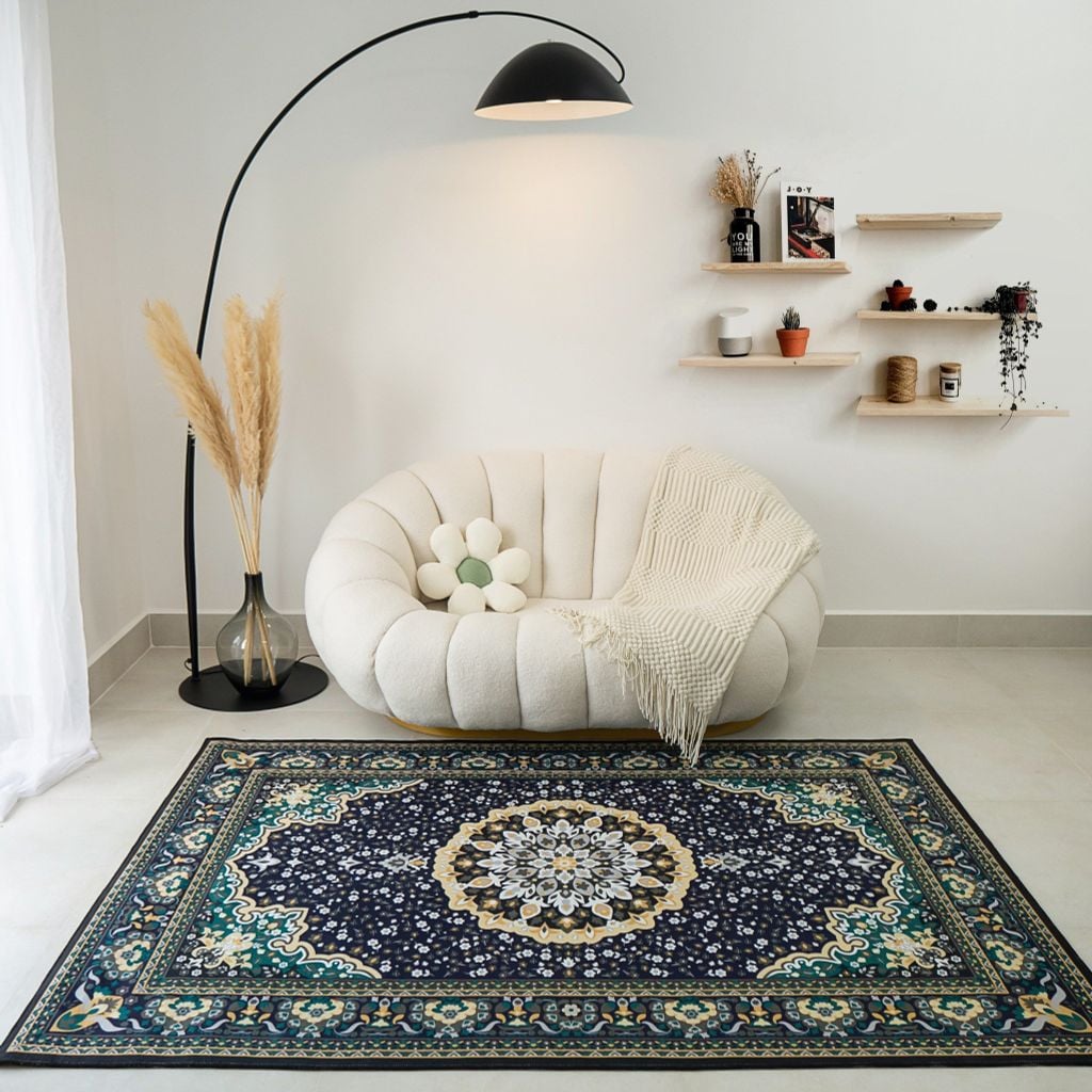 Thảm Nhung Nỉ Trang Trí Thảm Bali Nhung Họa Tiết Cổ Điển Sang Trọng