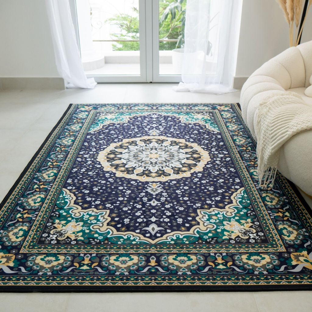 Thảm Nhung Nỉ Trang Trí Thảm Bali Nhung Họa Tiết Cổ Điển Sang Trọng