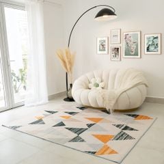 Thảm trải sàn trang trí nhung nỉ hình học phong cách hiện đại