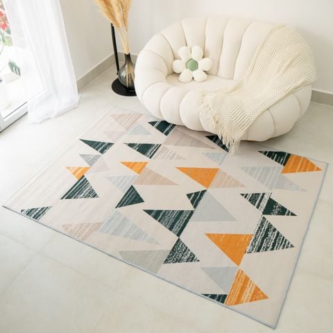 Thảm trải sàn trang trí nhung nỉ hình học phong cách hiện đại