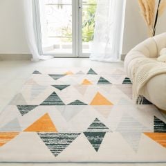 Thảm trải sàn trang trí nhung nỉ hình học phong cách hiện đại