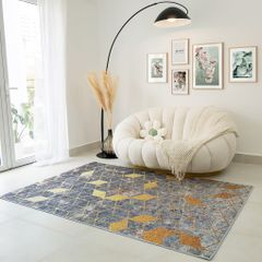 Thảm Nhung Nỉ Trải Sàn Trang Trí Phòng Khách Kim Cương Ánh Vàng