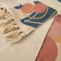 Thảm Canvas Trải Chân Giường Boho Trang Trí Phòng Có Nhiều Size