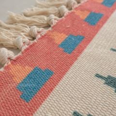 Thảm Canvas Trải Sàn Tua Rua Phong Cách Bắc Âu Trải Chân Giường Phòng Khách