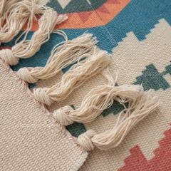 Thảm Canvas Trải Sàn Tua Rua Phong Cách Bắc Âu Trải Chân Giường Phòng Khách