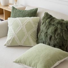 Vỏ Gối Tựa Lưng Tông Xanh Lá Mix Họa Tiết Tinh Tế