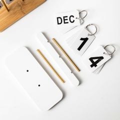 Lịch Decor Ngày Tháng Tự Lật Bằng Gỗ