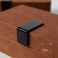 Hộp Đựng Trang Sức Minimalist Phủ Nhung Cam Đất