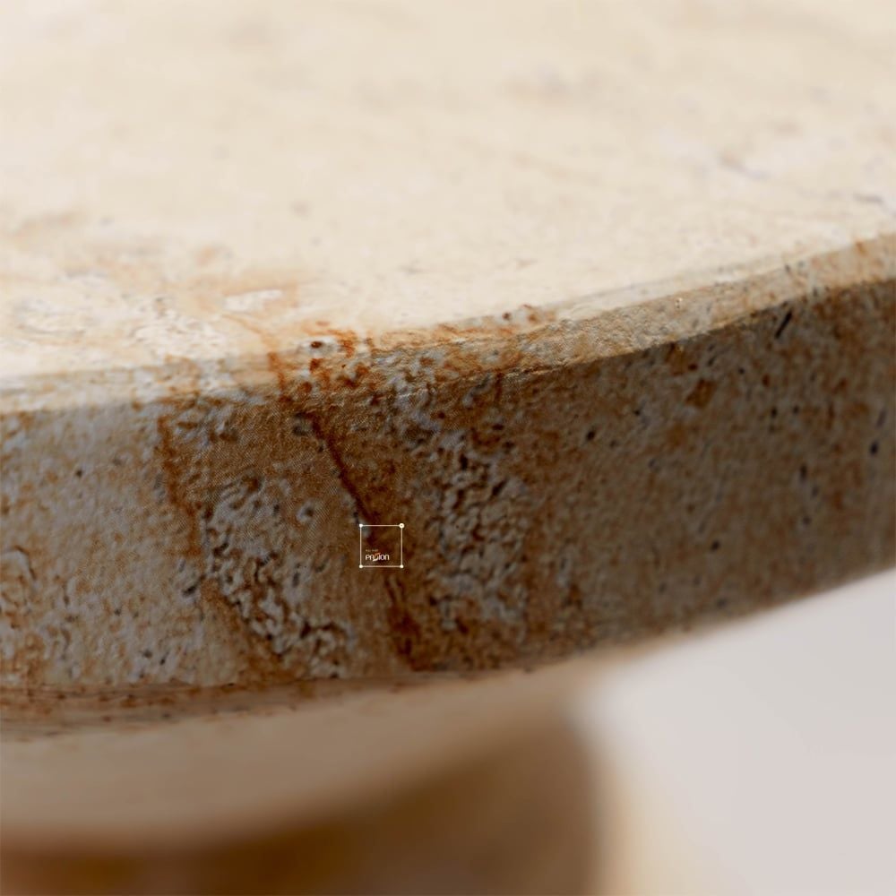 Bàn Side Table Hình Nấm Vân Đá Travertine
