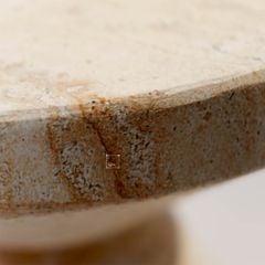 Bàn Side Table Hình Nấm Vân Đá Travertine