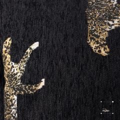 Vỏ Gối Tựa Lưng Nhung Đen Bạc Ánh Kim Vân Hổ