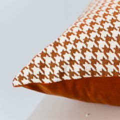 Vỏ Gối Tựa Lưng Dệt Sợi Jacquard Phối Màu Dot Light Cam Trắng