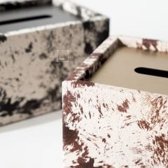 Hộp Khăn Giấy PU Giả Lông Ngựa Bày Trí Bàn Tiệc